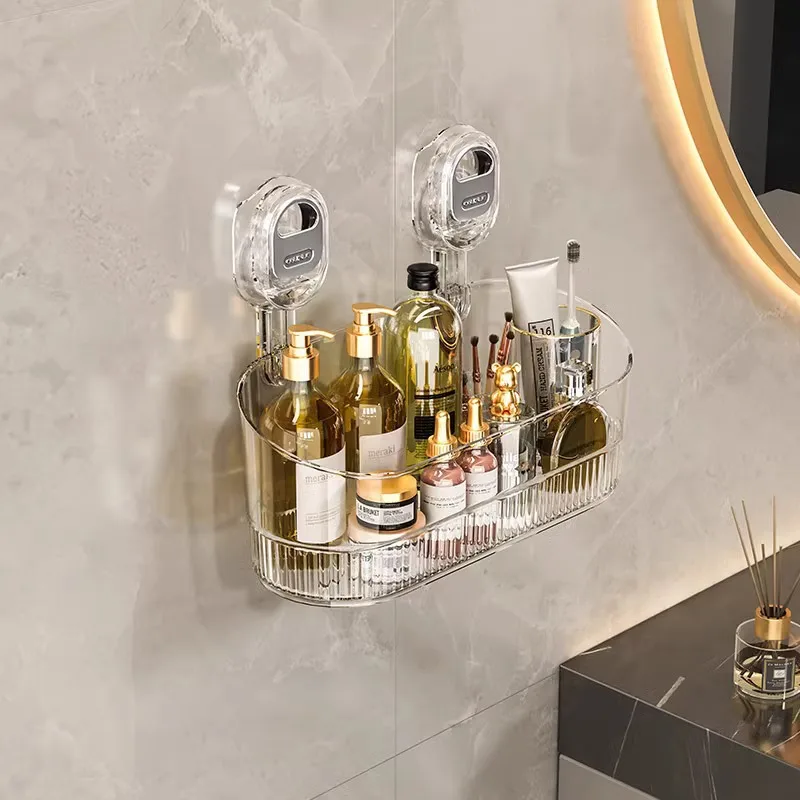 

Suction cup rack, bathroom, toilet, toilet wall, no punching, hand washing table, cosmetics, wall-mounted storage box.