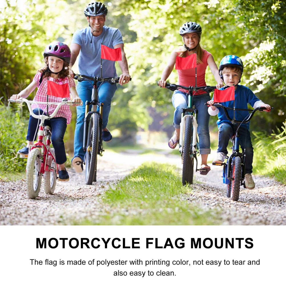 3pcs Bike Handlebar Flagpole Adjustable Fiberglass Mount For Cycling Camping Hiking Outdoor Safety Flag Holder Durable