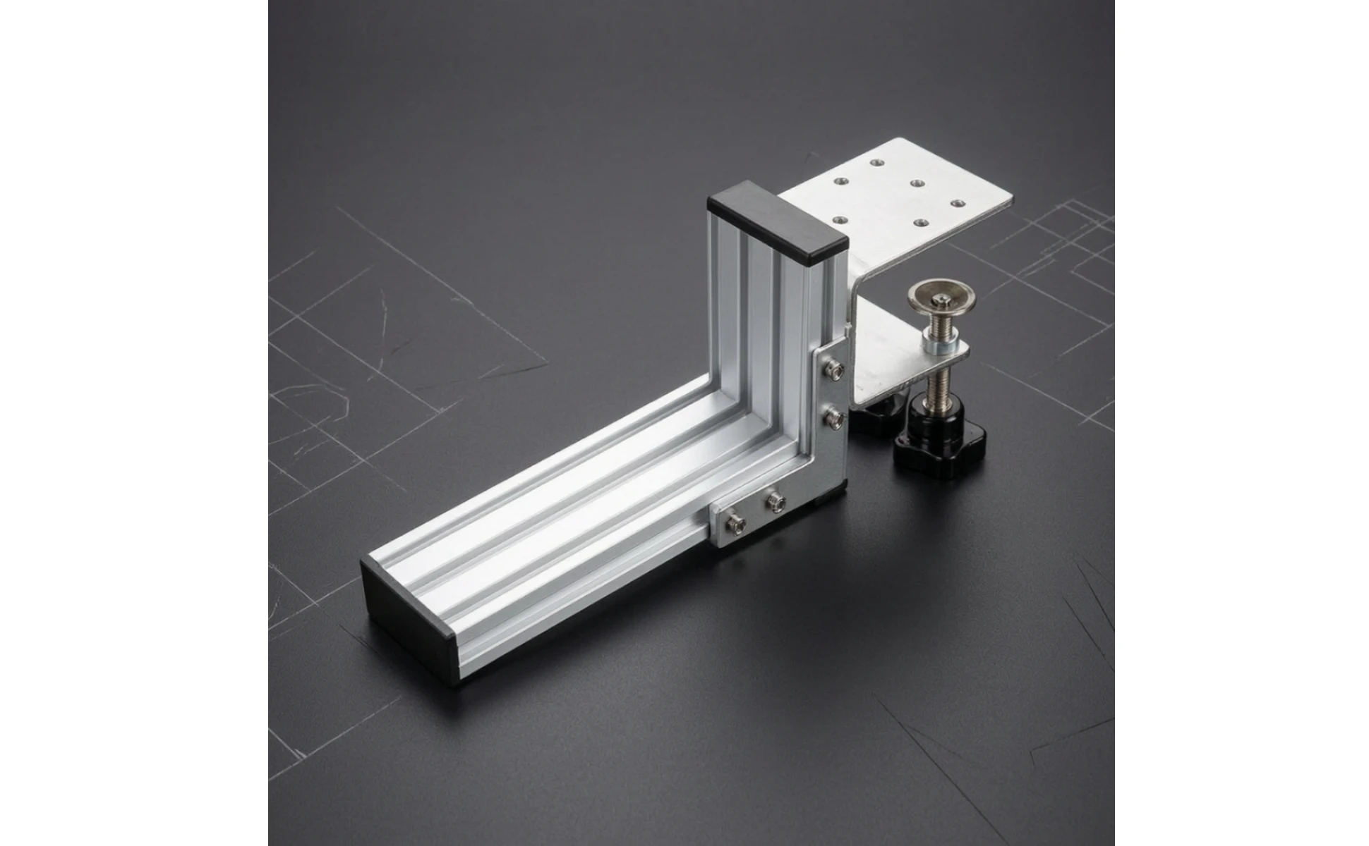 L-Shaped Bracket with Mounting Plates Adjustable Handbrake Mount Bracket Handbrake Mount Rigid Stainless Steel for Sim Racers
