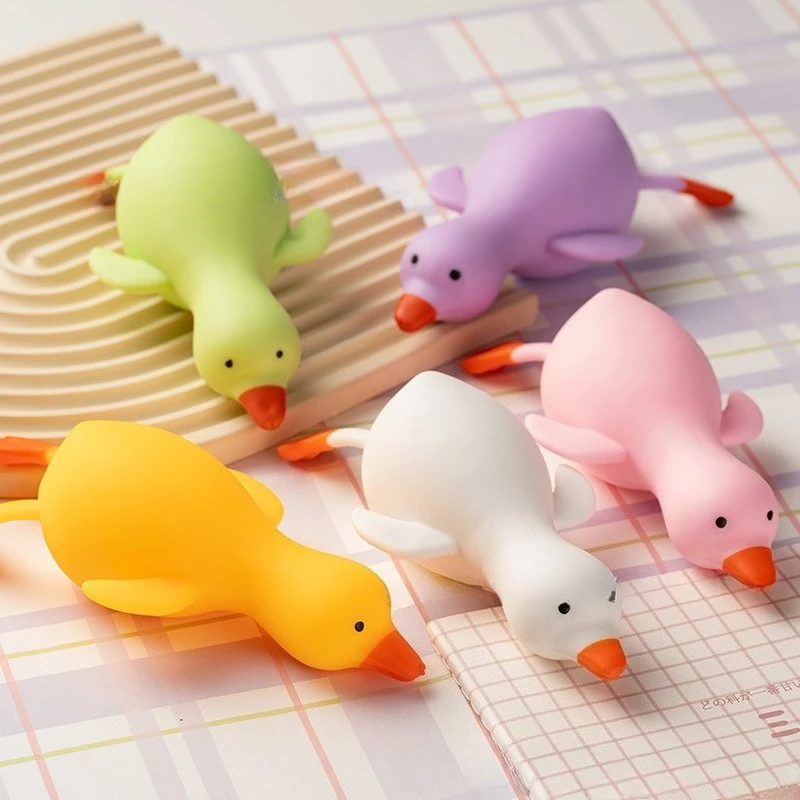 Pato antiestrés para niños, juguetes para apretar, ganso, lindos animales Kawaii, juguetes de ventilación para niños y adultos, juguetes elásticos de descompresión para niños