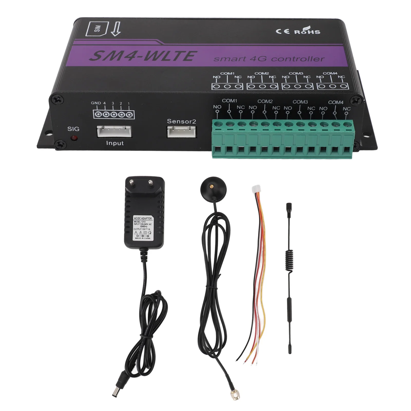 

4G 4-канальный GSM пульт дистанционного управления, релейный переключатель, приложение WEB, SMS-контроллер сигнализации для температуры, влажности, сбоя питания