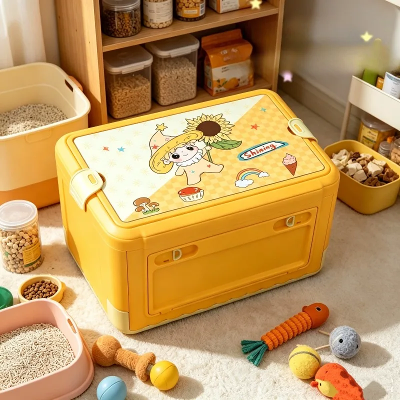 Folding Storage Box Convenient 30-liter Large-capacity Load-bearing Strong Multi-scene Suitable Pet Snack Storage Boxes