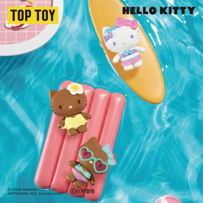 

New Arrival Genuine TOPTOY Hello Kitty Swimsuit Party Series Blind Bag Mini Figure Ornament Desktop Decoration Surprise Gift Toy