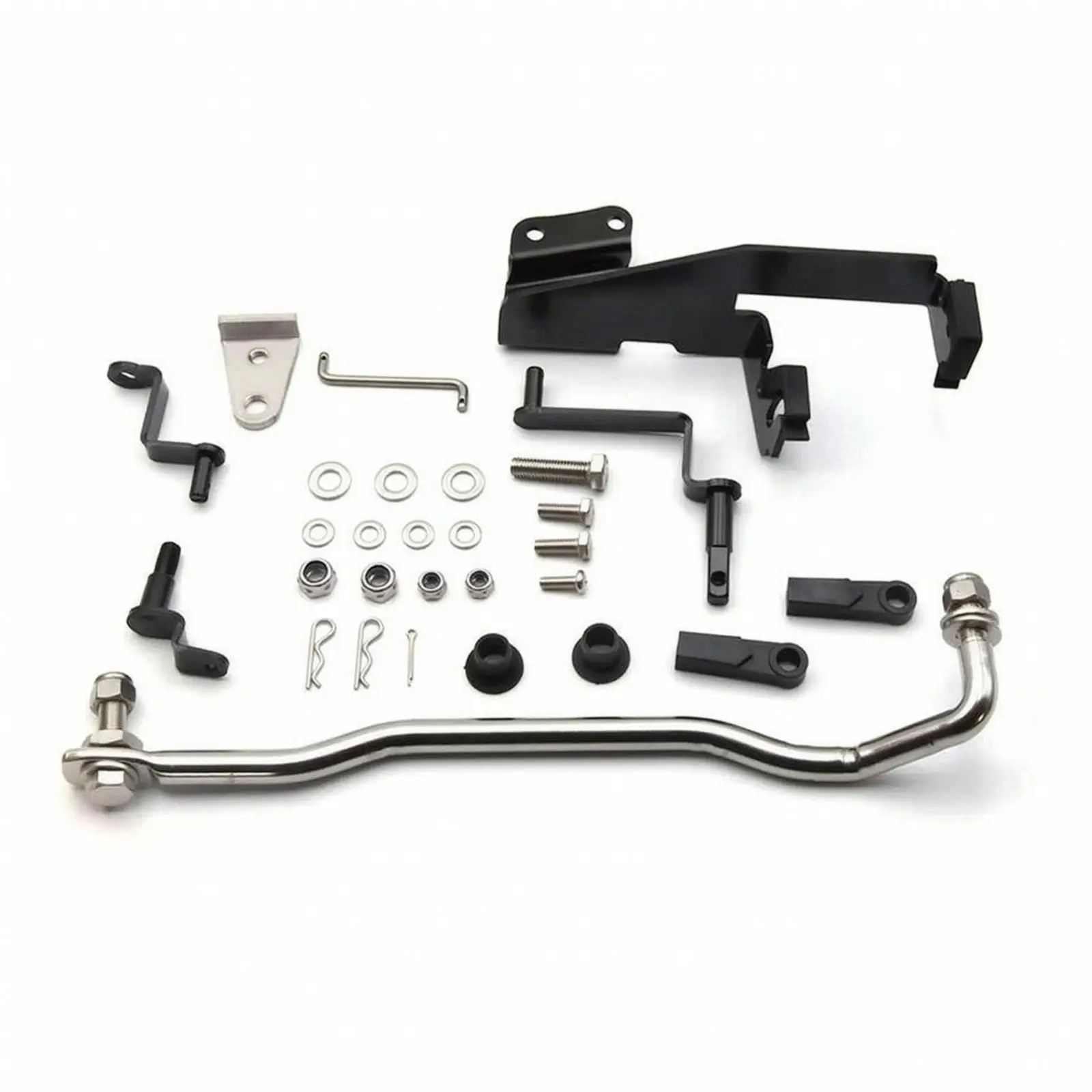 Boat Steering Linkage Kit Outboard Engine Front Control Conversion Hardware with Rod and Fasteners