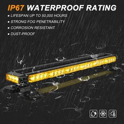 29.5'' LED Strobe Light Bar Traffic Signal Emergency Warning Flashing Light Amber Car Roof Top Strobe Lights Police Flash Lamp