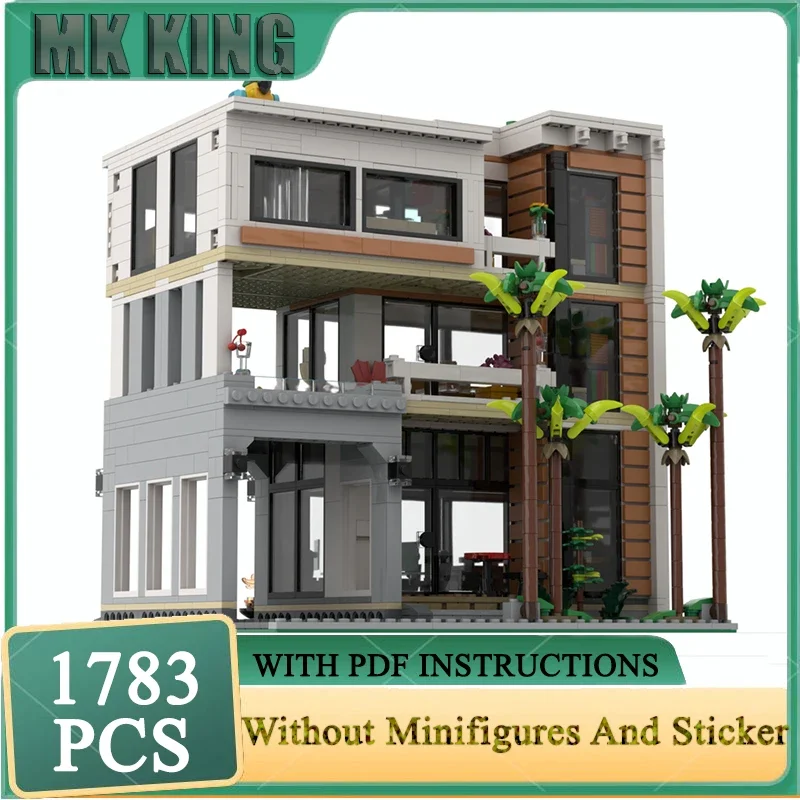 

Moc Building Modern House XL - Модификация из 2 комплектов 31153 Блоки Технология Кирпичи DIY Сборка Конструкторы Игрушка Праздничный подарок