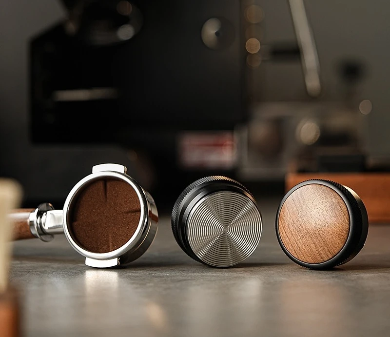 MHW-3BOMBER Coffee Tamper 51/53.35/58.35MM 2 Springs Espresso Tamper Stainless Steel Thread Base Home Barista Coffee Accessories