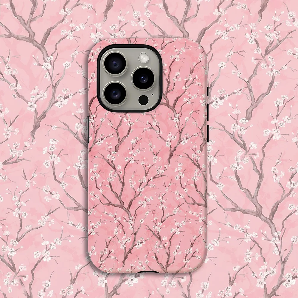 Cherry Blossom Branches Phone Case for Samsung Galaxy S20 S23 S24 S25 26 FE Plus Ultra Edge 4G 5G Luxury Double-layer Back Cover