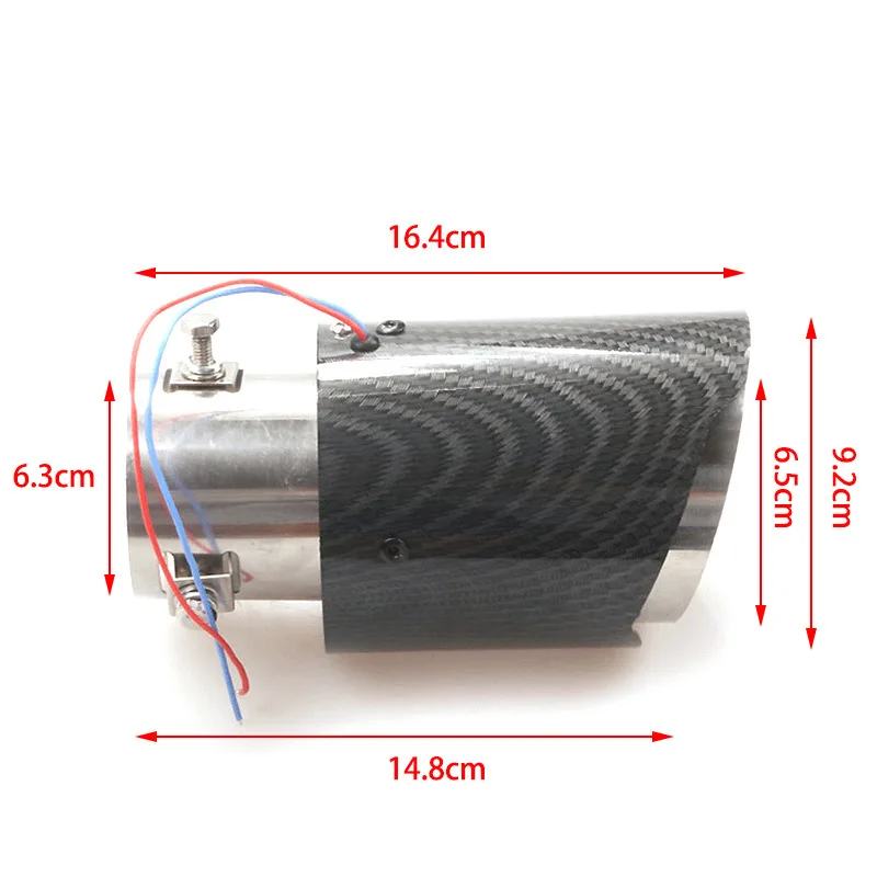 Car modified carbon pattern luminous tail throat, motorcycle fire effect LED light stainless steel exhaust pipe