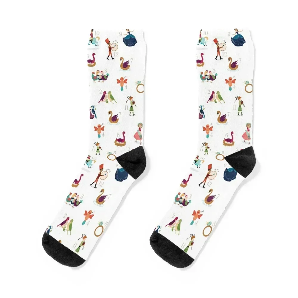 

Twelve days of Christmas Numbered Socks set hip hop warm winter Socks Man Women's