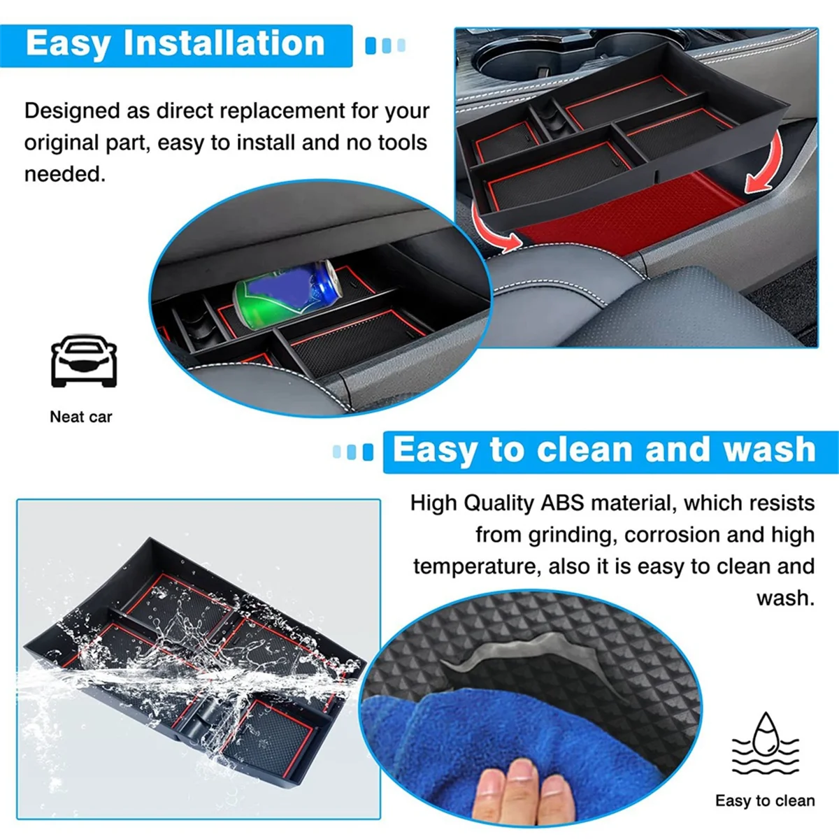 Car Center Console Organizer for Nissan Rogue 2021 2022 2023 T33 Interior Accessories Storage Insert Tray