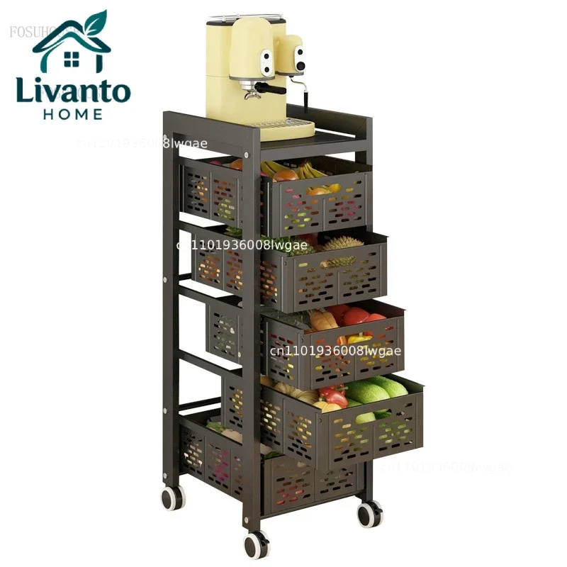 

Multi-layer Kitchen Storage Racks Floor Vegetable Storage Rack Special Drawer Small Cabinet Fruit Vegetable Storage Organizer