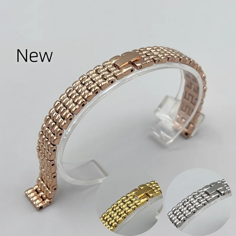 Neues 8/9/10/11/12/13/14/15/16mm Edelstahl-Armband für Damen in Silber, Gold, Schwarz und Roségold, passend für jede Marke.