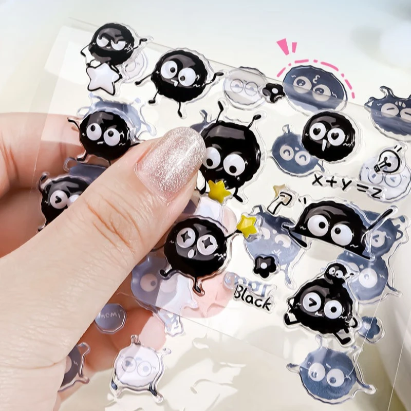 

Cute Cartoon Black Cat 3D Relief Stickers - Fun Kawaii Bubble Decal for Phone Case & Camera Girl's Scrapbook Journal Decoration