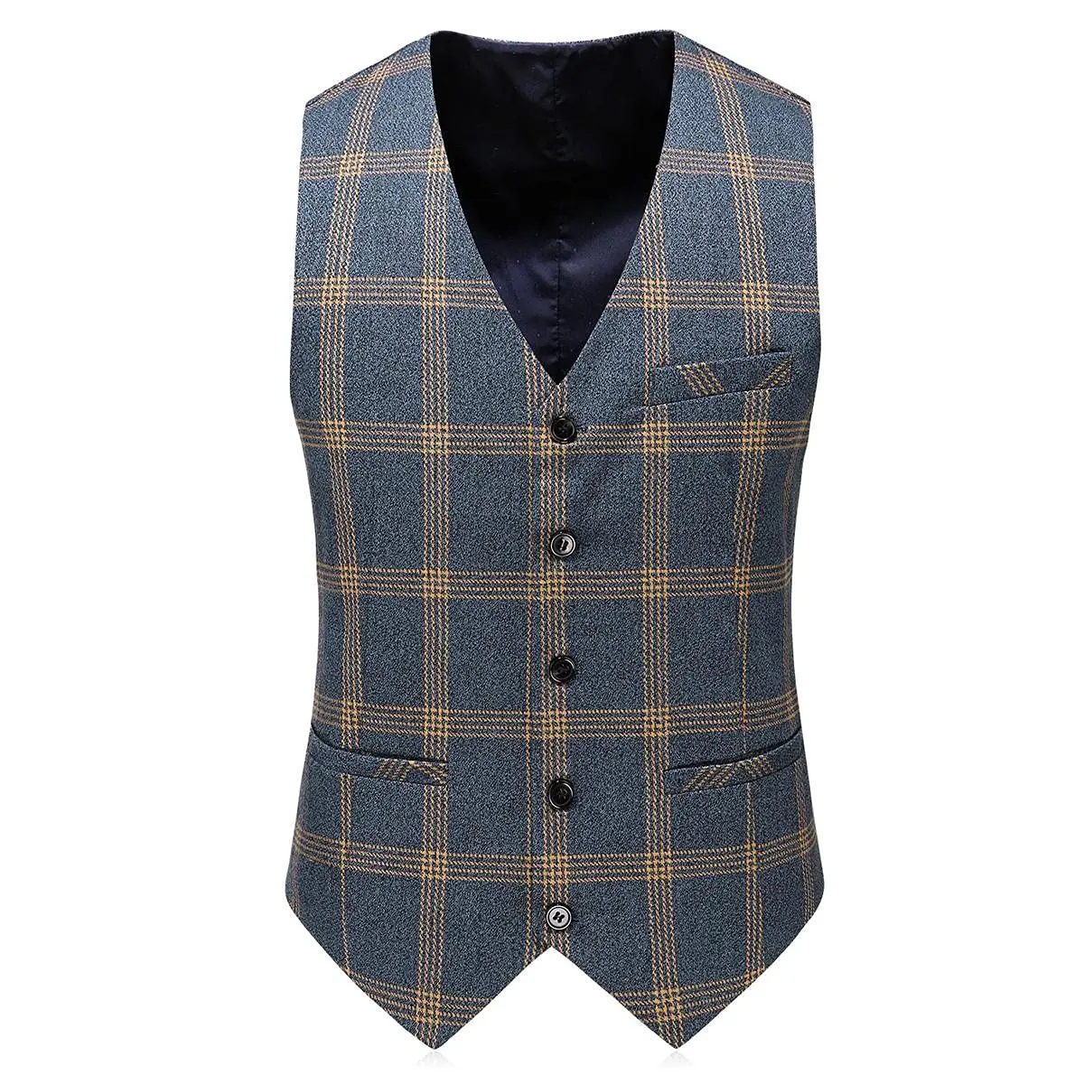 Men\'s Suits 3 Piece Check Plaid Suit Single Breasted One Button Jackets Formal Dress Party Prom Casual Tuxedo Suits for Men