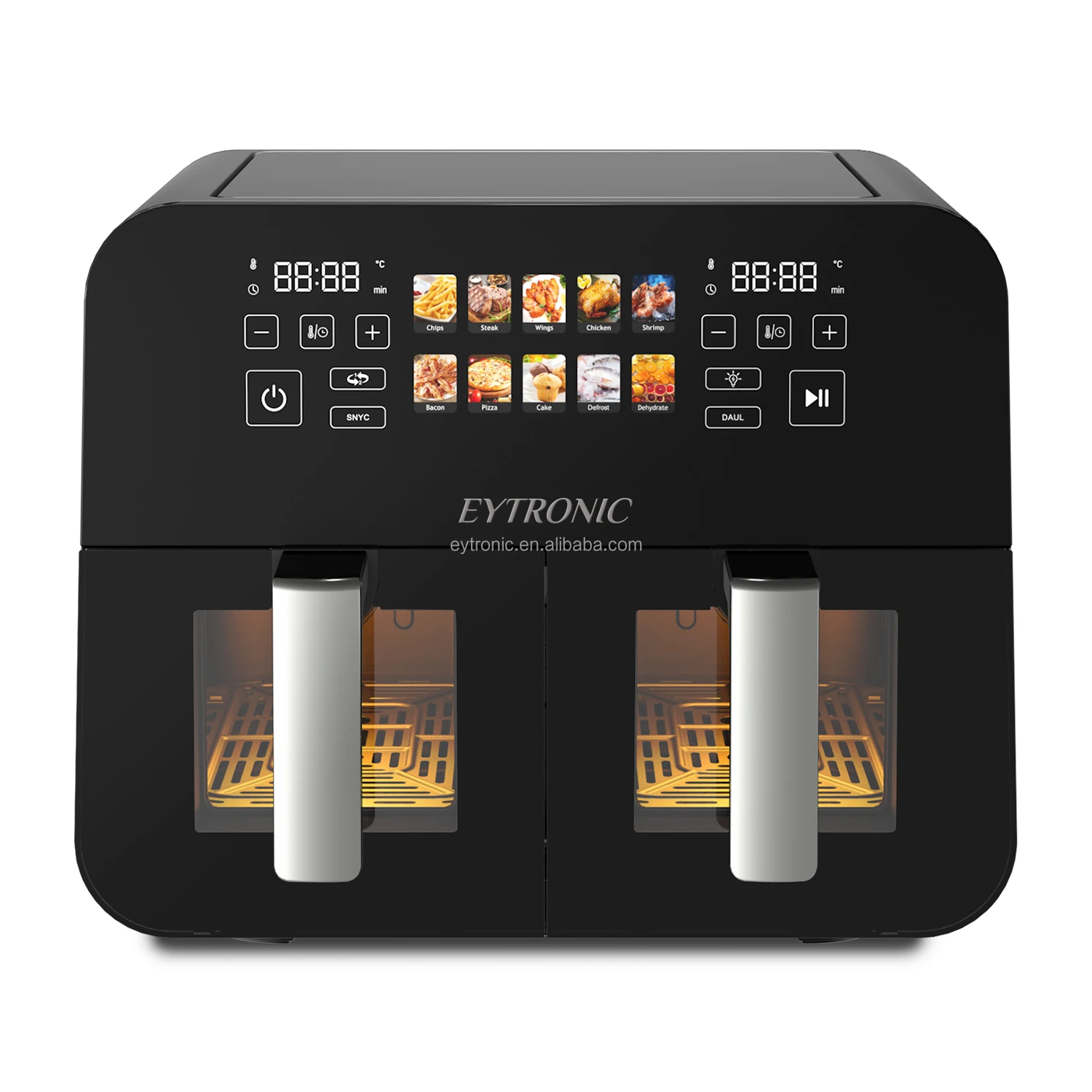 

2026 New Model Multi-functionalEytronic Aluminum PTFE Electric Air Fryer Oven Digital Healthy Oil Free Cooker Stainless Steel Bo