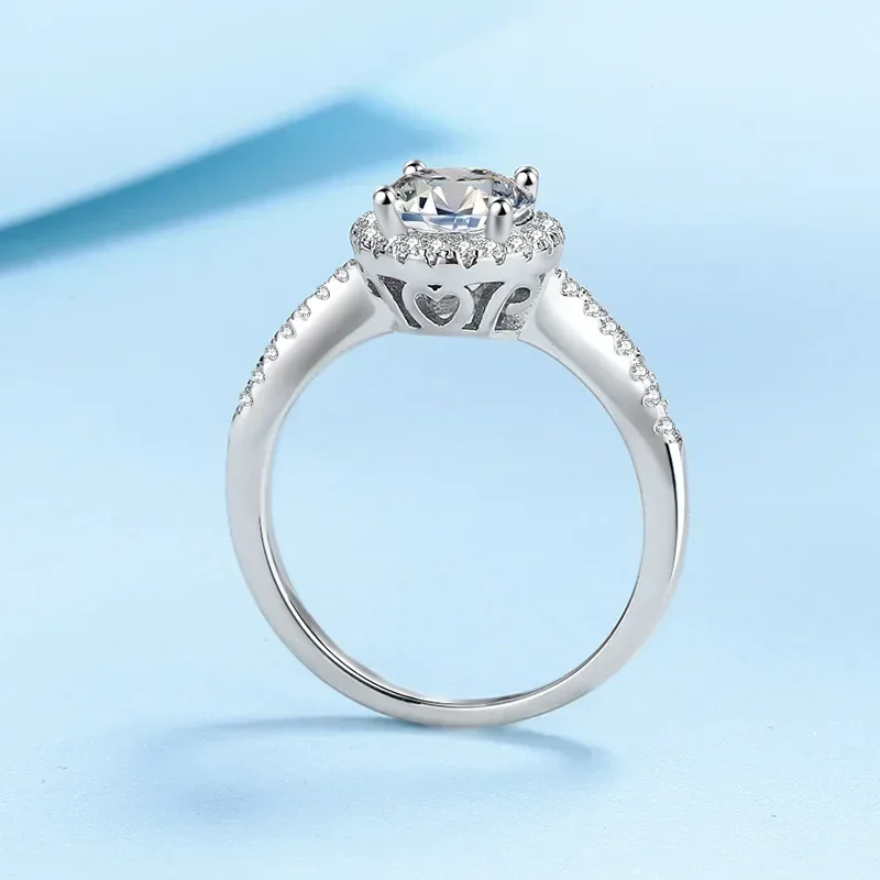 

Designer Jewelry 18K White Gold 1-2Carat VVS1 D Color Moissanite Diamond Credentials GRA Rings Wedding Band for Women