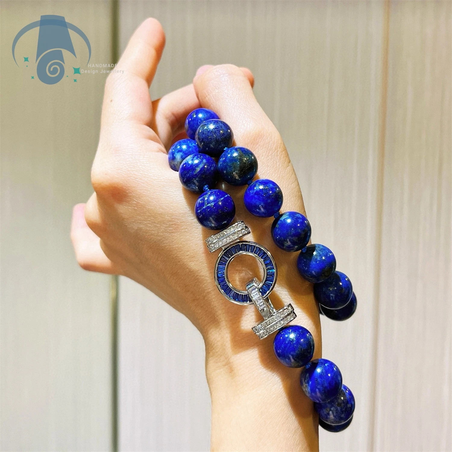 Natural Lapis Lazuli Deep Blue Gemstone Beaded Pendant Choker Necklace Handcrafted Elegant Unique Jewelry for Women Luxury Gifts