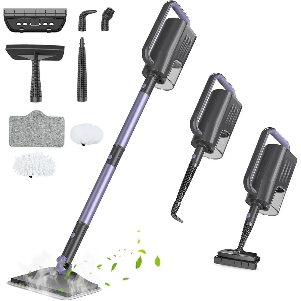 

Steam Mop Cleaner with Detachable Handheld Steamer, 6-in-1 Multi Accories, Removable Water Tank, 23T Power Cable, Lightweight, S