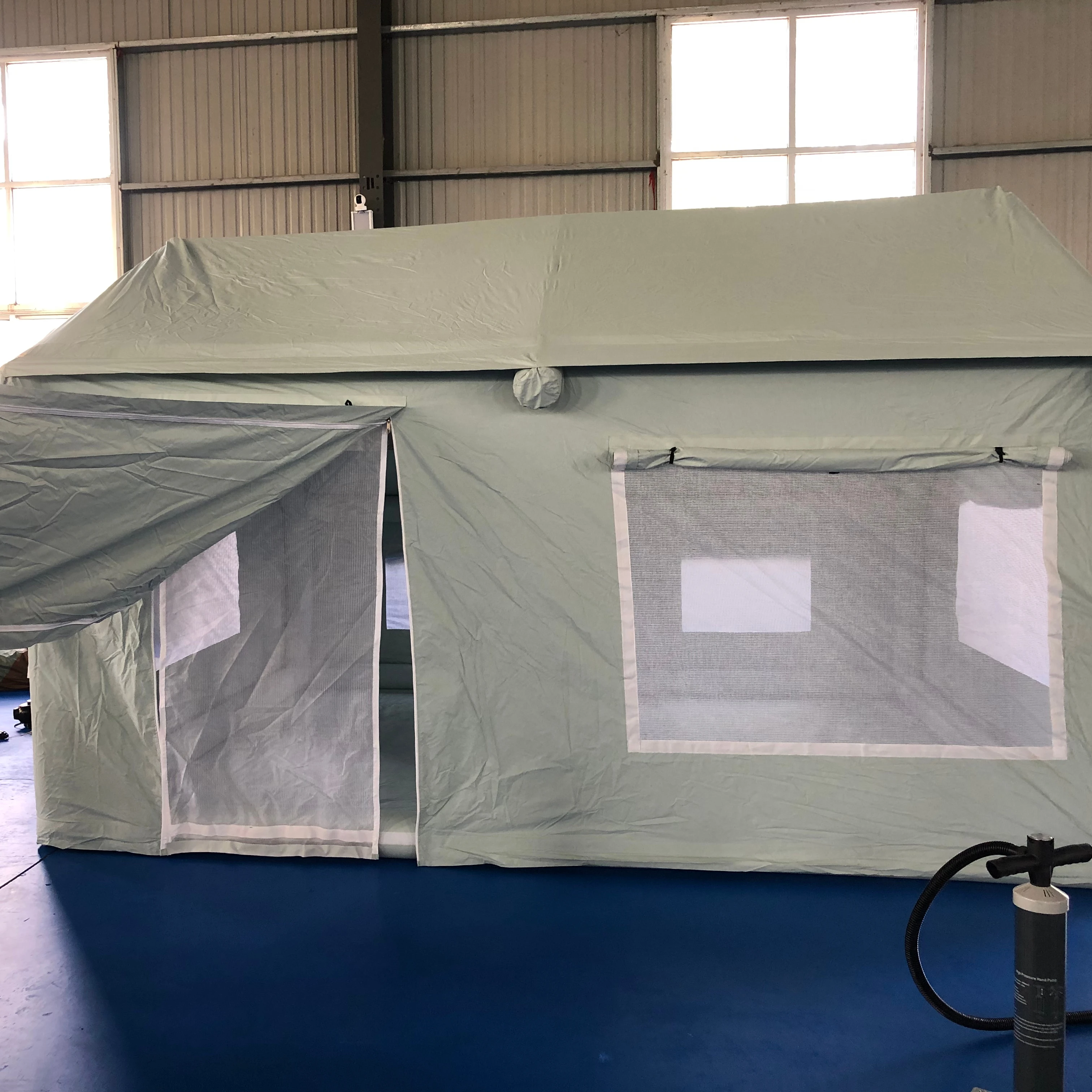 Large Outdoor Family Tent For Camping Waterproof Oxford Canvas Glamping Inflatable Tent With Air Cotton