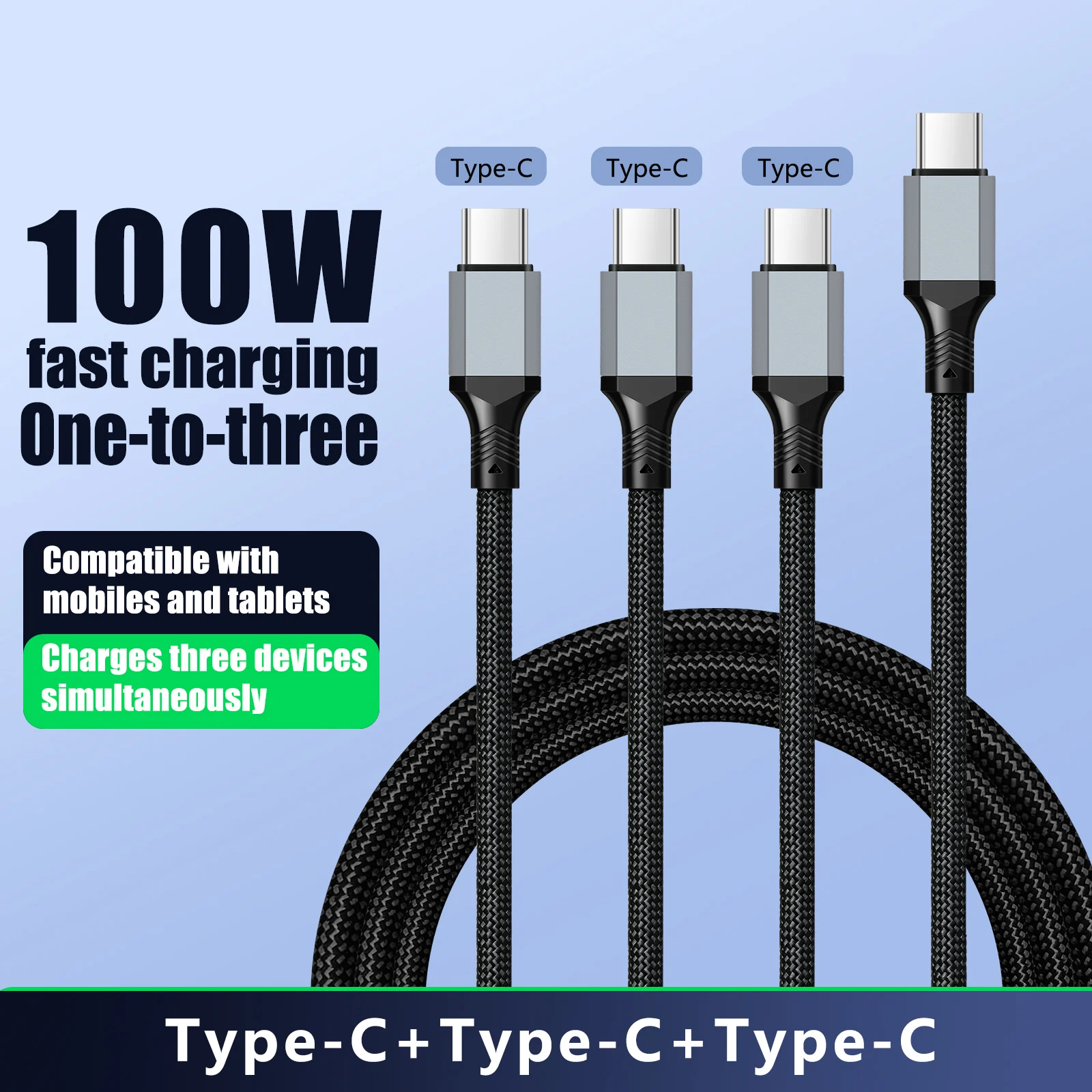 3 in 1 USB C Multi Fast Charging Cable,Universal Multiple Charger Cord with Type-C,Micro USB for iPhone 17 Cell Phones and More
