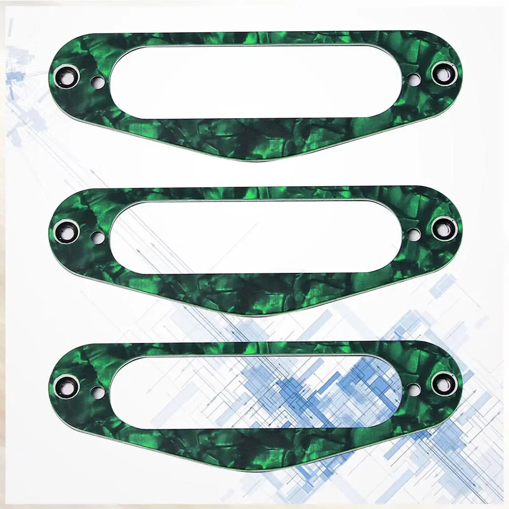 3Pcs Guitar Pickup Frame Green Mounting Ring Flat Single Coil Humbucker Pickup Ring Tl Style Electric Guitar Parts