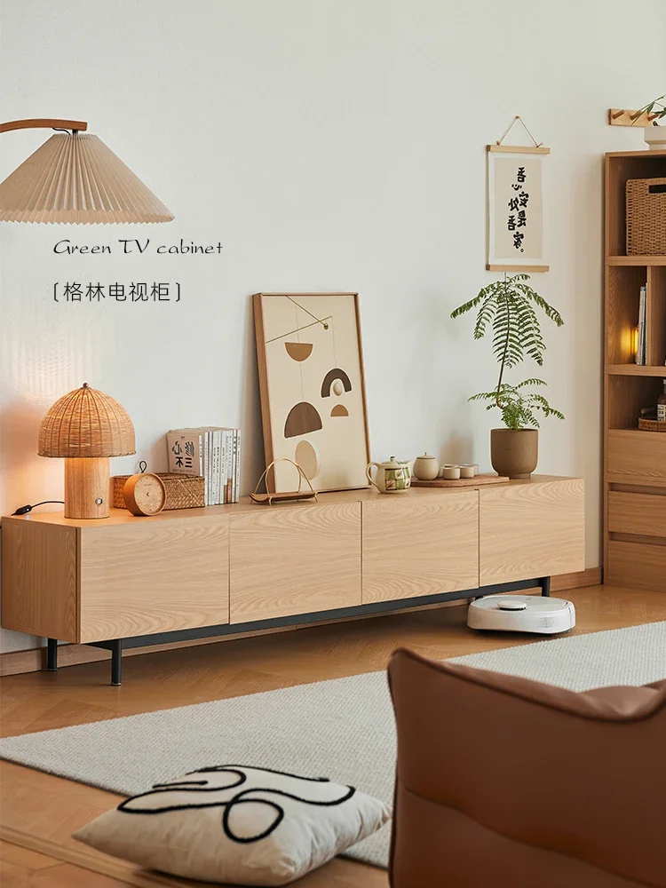 

Lazy life TV cabinet floor home modern simple white oak small living room 1.8m TV cabinet.