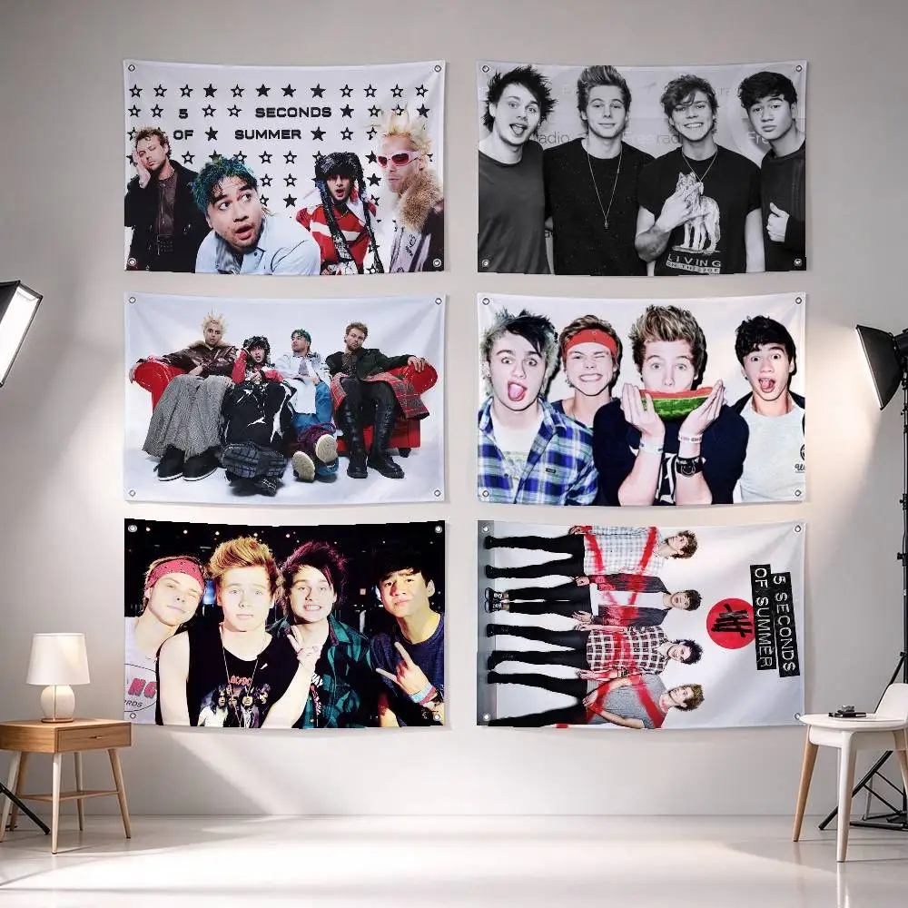 5SOS 5-Seconds of S-Summers  Flags Wall Hanging Tapestry Outdoor Garage Room Decorative flag Background Blanket