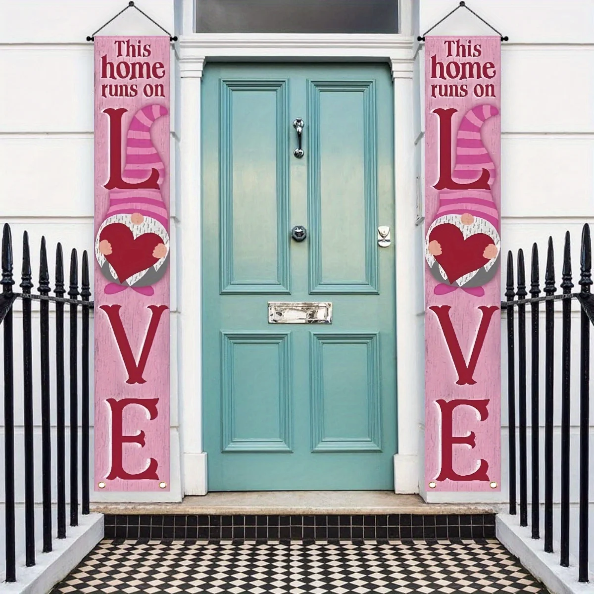 2D Door Banner - Versatile Hanging Flag for Valentine's Day, Weddings, Birthdays & Diwali, All-Year Round Decor for Porch