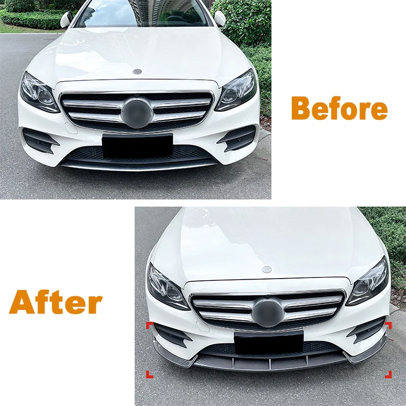 Front Bumper Splitter Lip Diffuser Body Kit Spoiler Decoration Accessories For Mercedes E-Class W213 2016-2020 E260 E300 E43 AMG