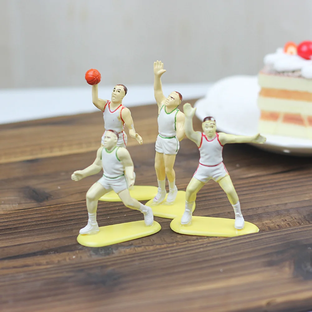 

1Set Basketball Theme Cake Toppers Plastic Decoration Set Including Basketball and Players for Birthday Party Cake