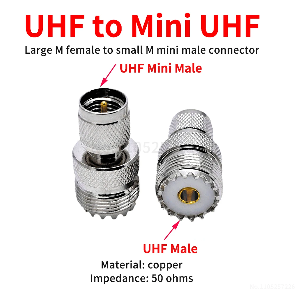 Large M female to small M mini male RF adapter; UHF female to mini UHF male adapter (1 pcs)