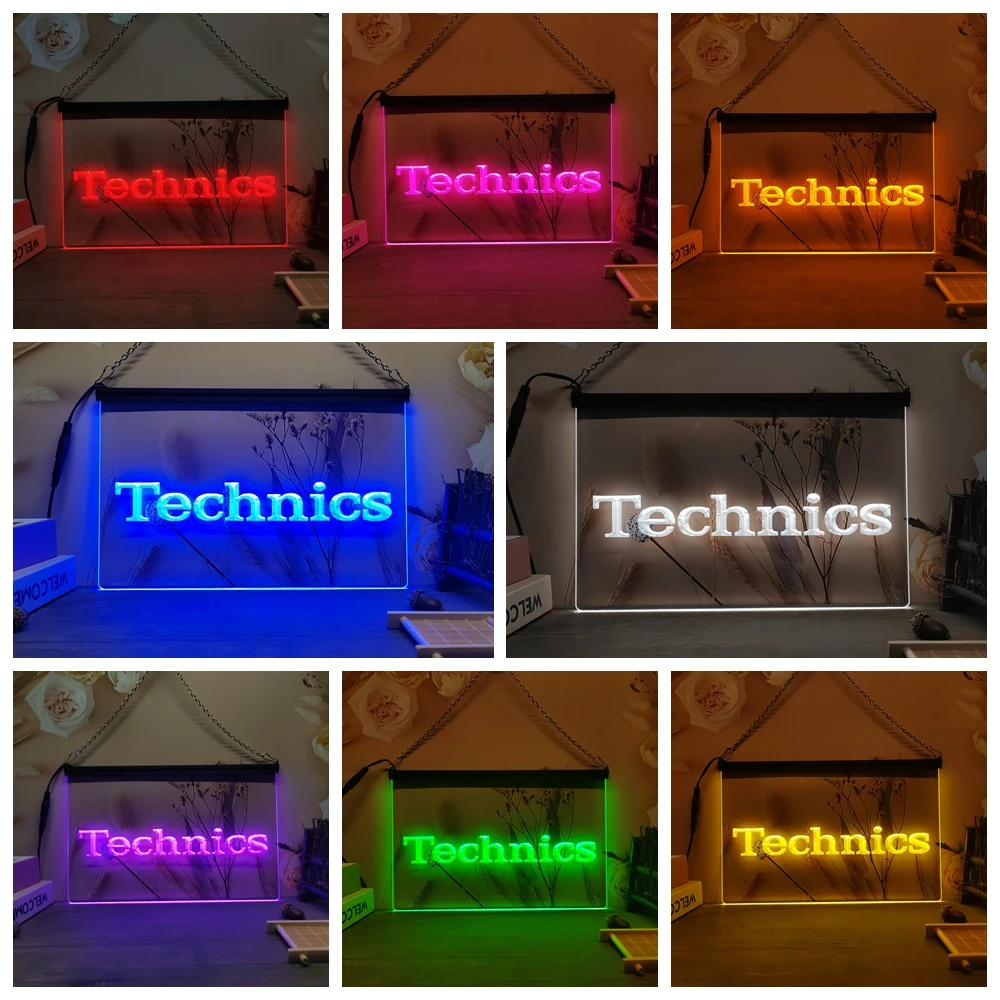 Technics Turntables DJ Music-3D Carving LED Neon Sign Home Decor Wall Wedding Creative Bedroom Desk