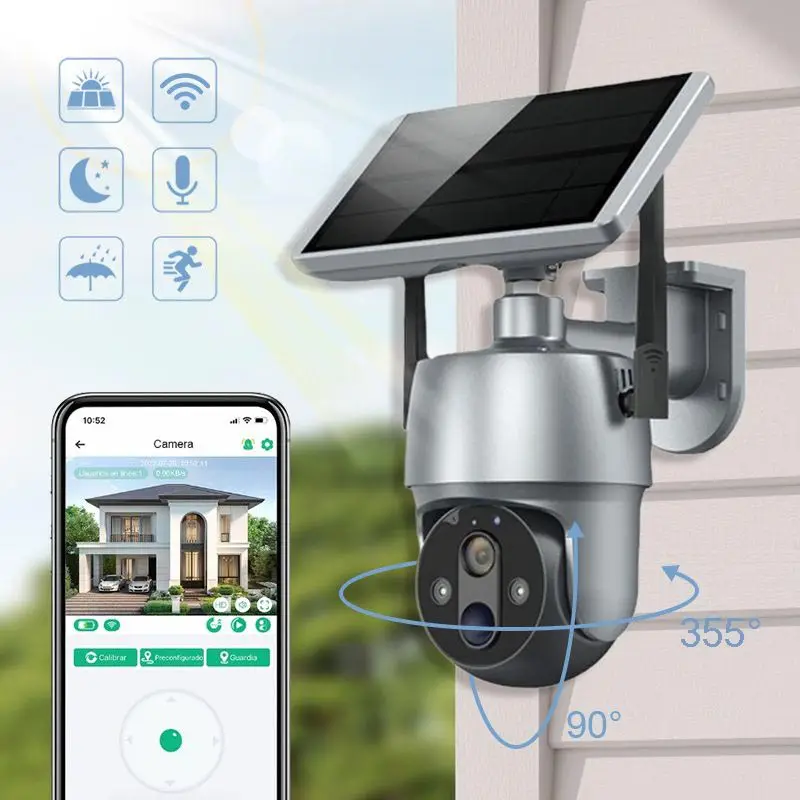 1080P Pixel Solar Outdoor Wireless Camera 4G SIM Dual Lens Surveillance Security Protection Auto Tracking Outdoor Wireless Two-W