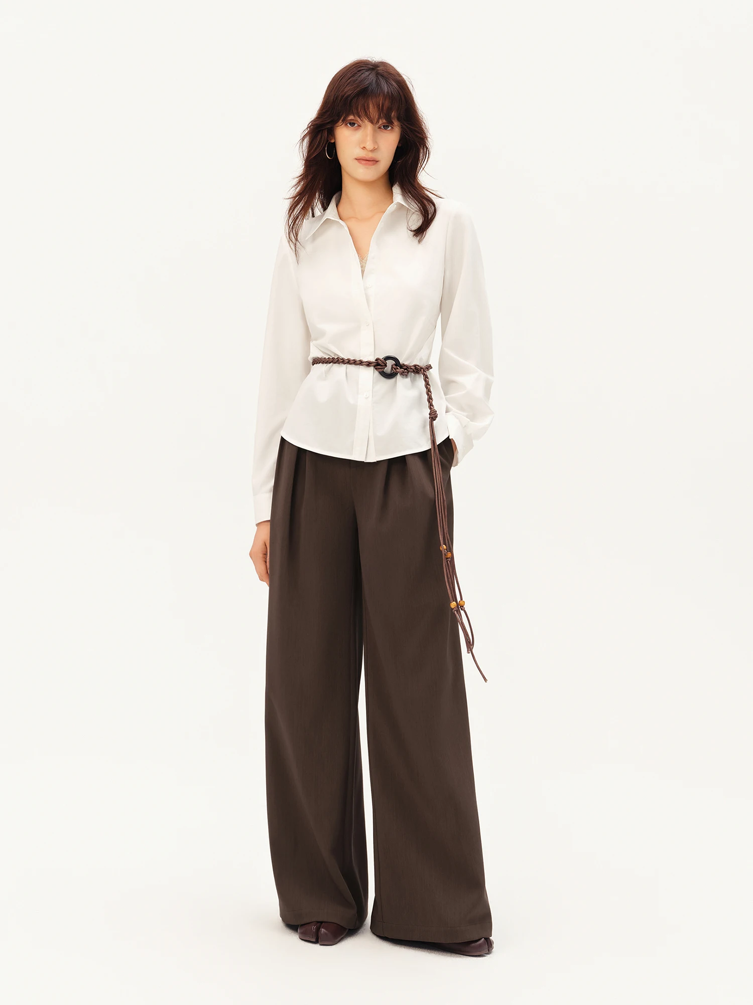 ZIQIAO 2026 Herbst Damen Elegante Drapierte Weite Freizeithose - Entspannter, bodenlanger Stil für Bürofahrten und den Alltag – Detail 17