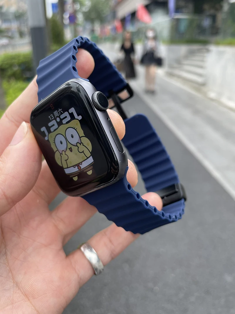 Ocean Strap für Apple Watch 10 9 8 7 Ultra Band 46mm 45mm 49mm 44mm 41/42mm Silikon Magnetisches Sport-Armband iWatch Series SE 6 – Detail 11