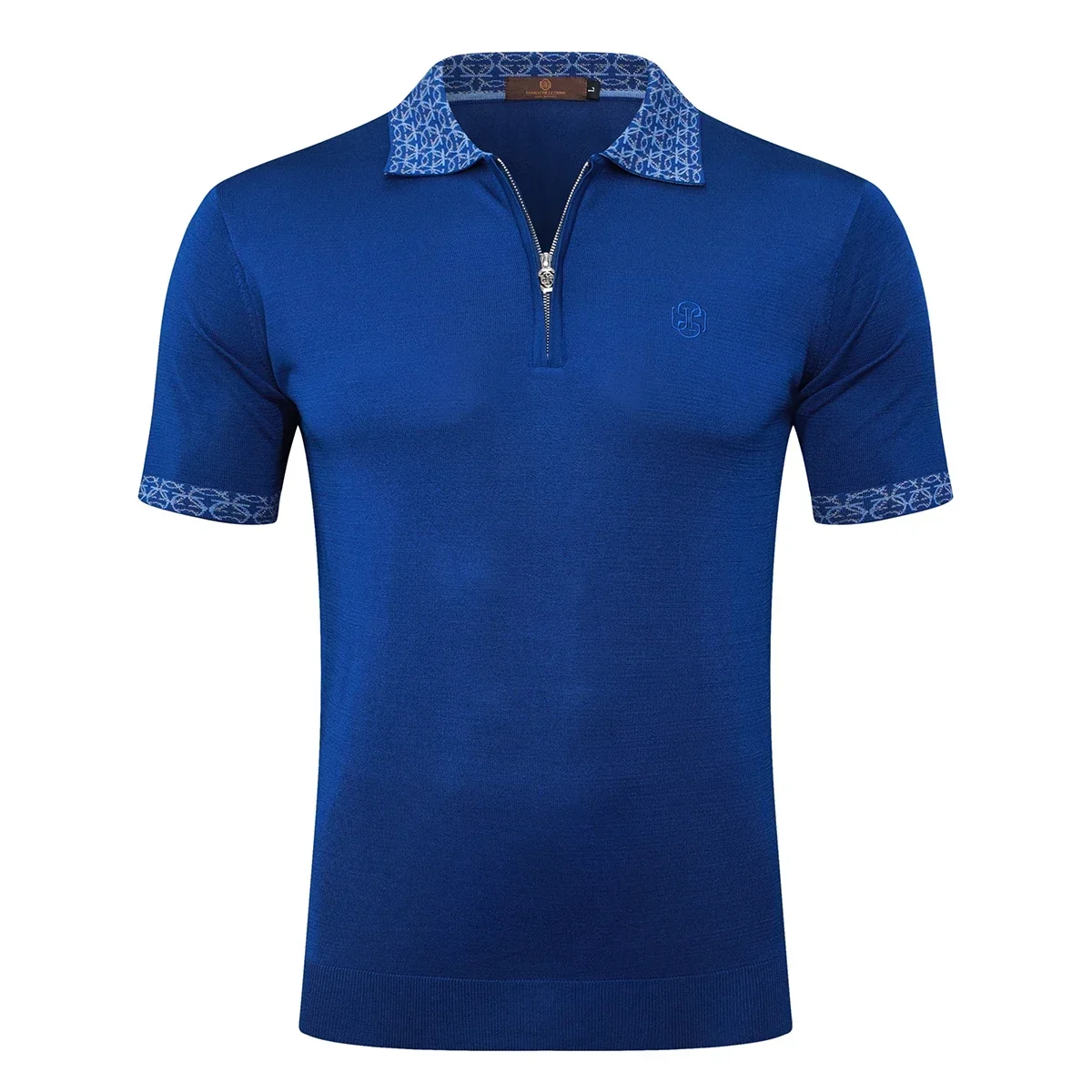 2025 DIKU Polo Shirt Silk Men 2025 New Casual Breathable Elastic Short Sleeve Thin Zipper Quality Big Size M-5XL