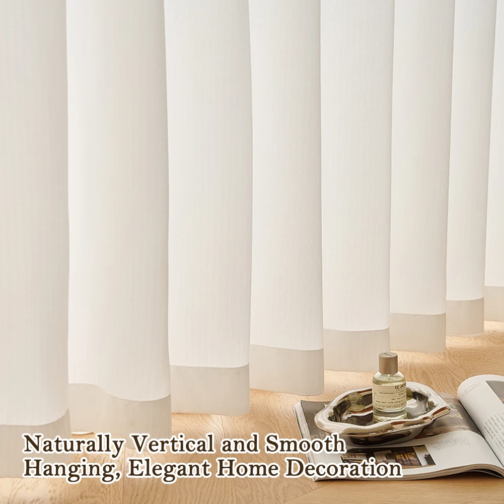 TIPIACE-Customized Fabric Light Filtering Tulle for Living Room,Bedroom,Study,Super Soft,Plain Color,Sheer Thickened Fabric,NEW