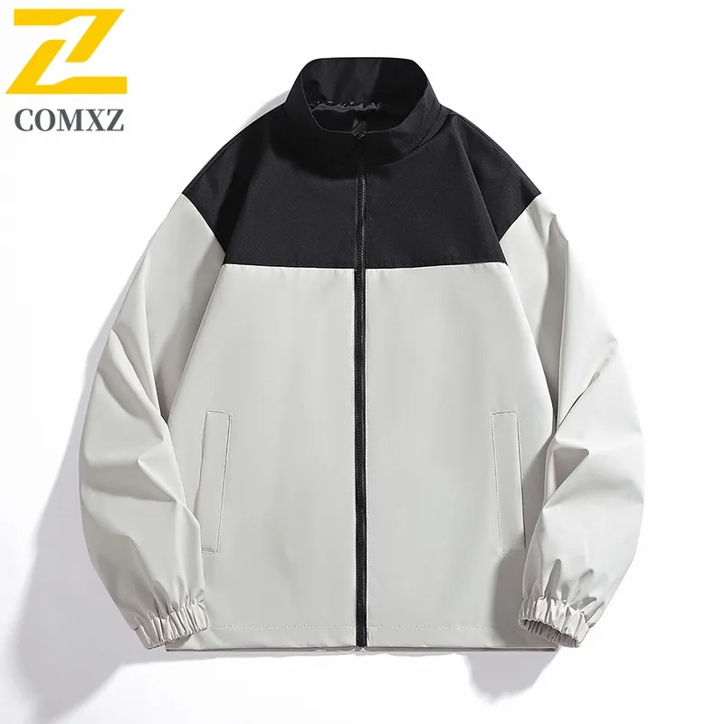 

COMXZ 2025 Spring Autumn Unisex Outdoor Jacket Waterproof Windproof Couple Wear Color Block outdoor sports Design Casual Coat