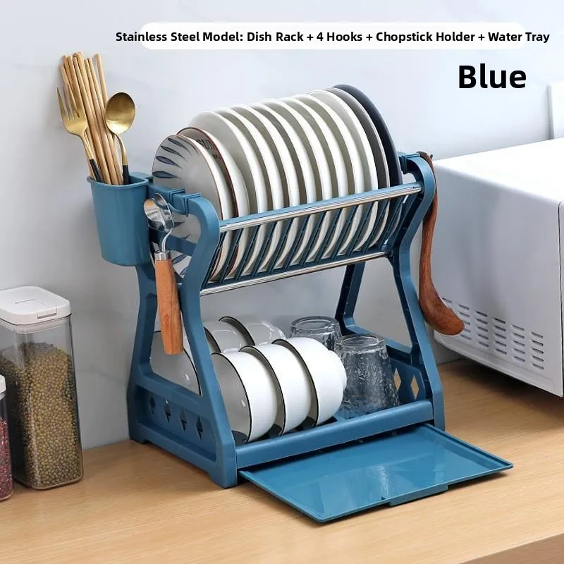 

Kitchen Multi-Functional Storage Ra Bowl Stand Plate Chopstis Drainage Organizer Multi-Layer Dining Utensils Storage Ra