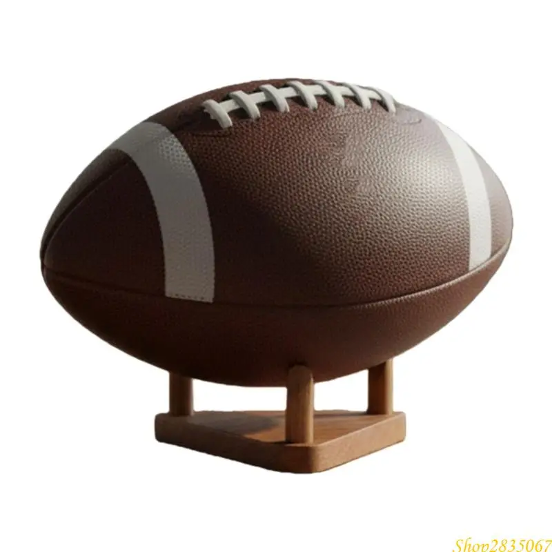 Pack of 2 Wooden Sports Ball Display Stands for Football Basketball Collectibles 831F