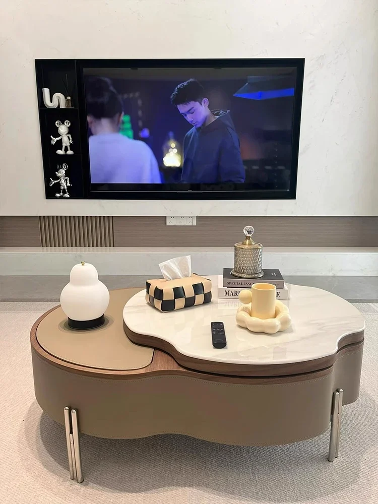 طاولة القهوة غرفة المعيشة الخفيفة الفاخرة الراقية رفع طاولة القهوة شقة صغيرة المنزلية الإبداعية عالية الاستخدام المزدوج #2
