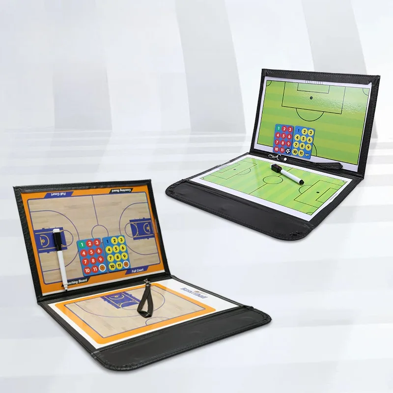 접이식 축구 농구 전술 보드, 건조 지우기 코치 마커 펜, 칠판 지우개 폰 세트, 휴대용 전술 도구