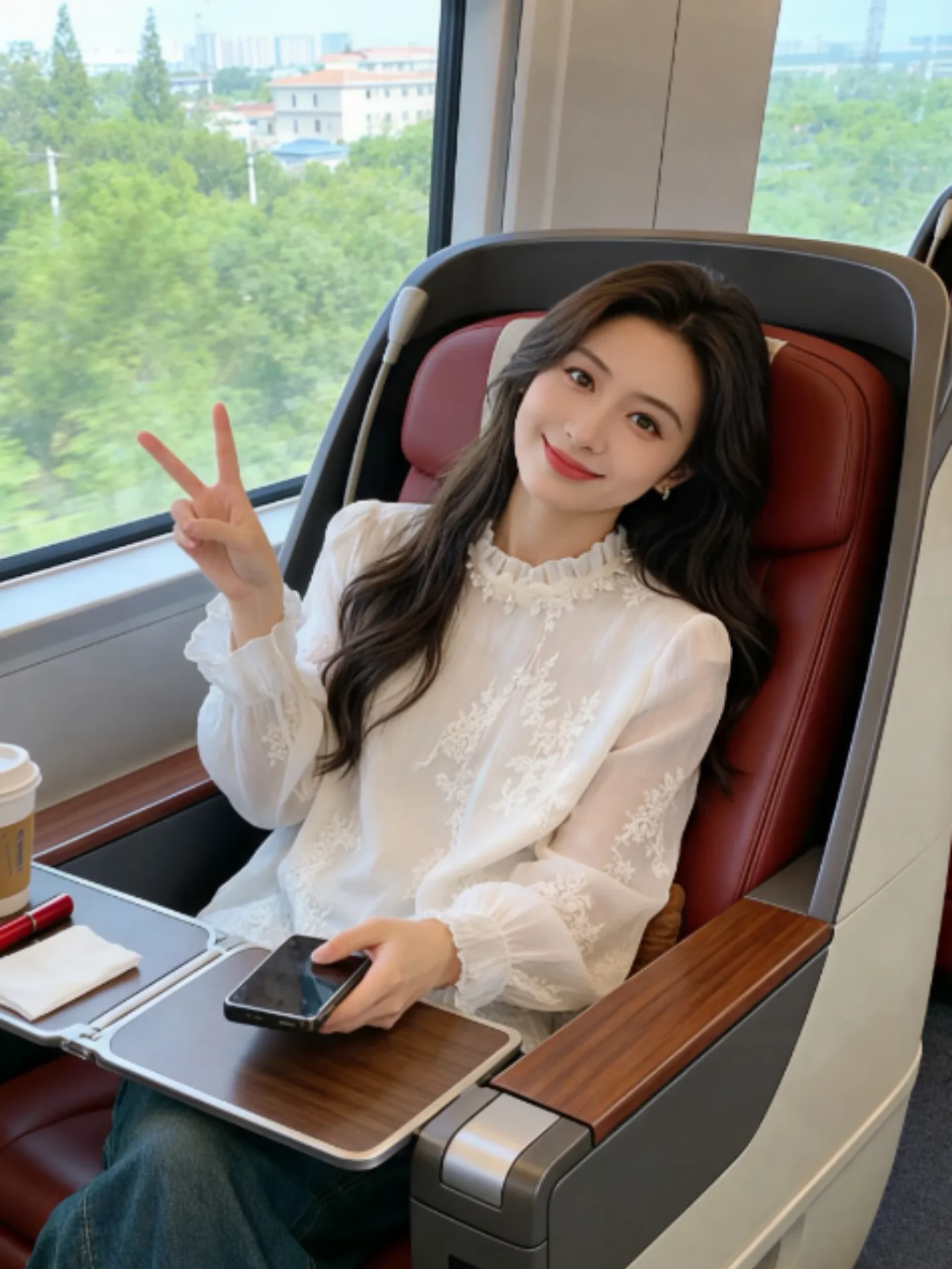 

White Lace Base Shirt Long Sleeve Chiffon Women's Fashion Spring 2026 Stand Collar Inner Wear Wood Grain Shirt