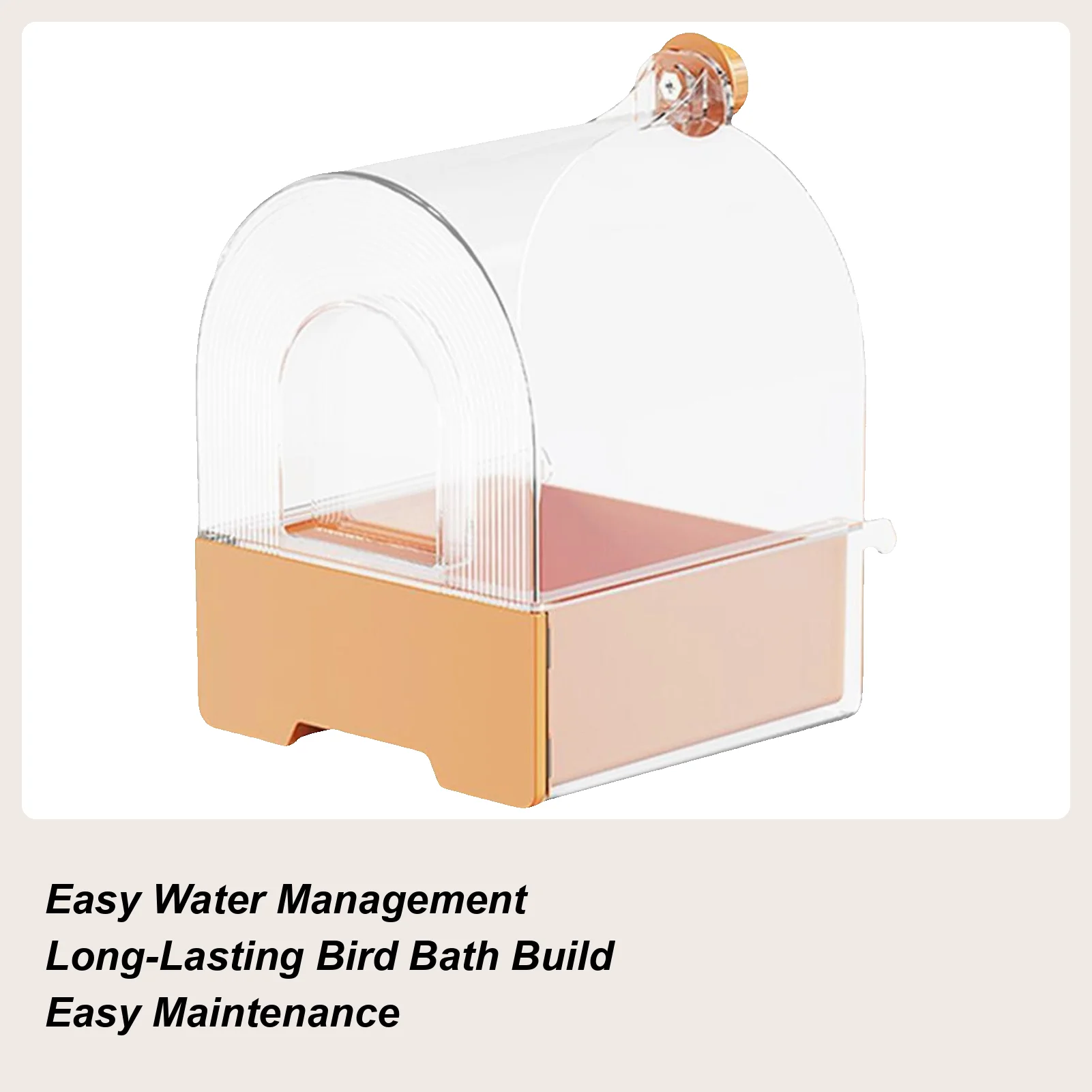 

Bird Bath Cage Parrot No-Leakage Bathtub For Cage Safe Supplies Shower Stable Accessory Box Shallow Design For Pet Outdoors Home