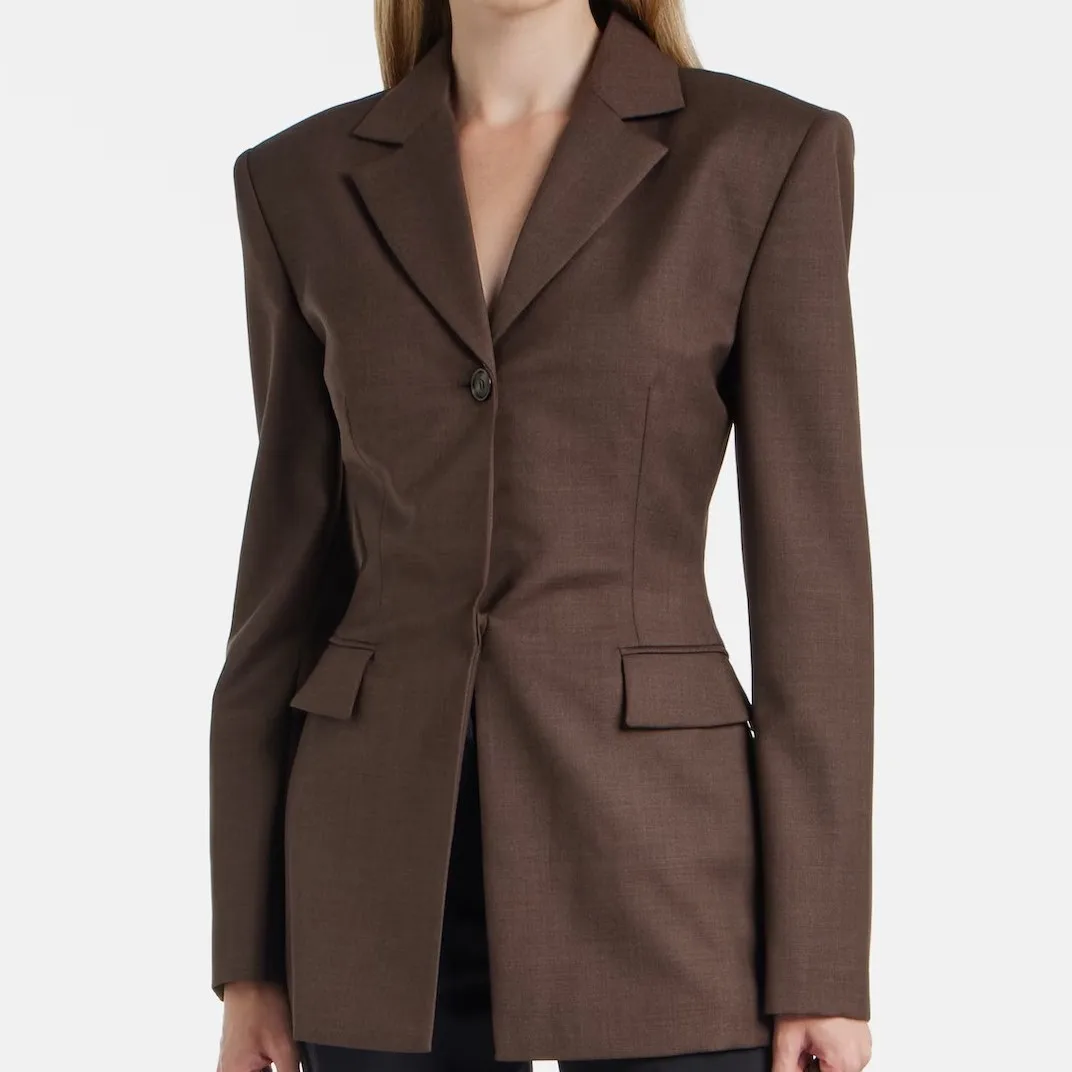 Women's Coffee Brown Blazer  Tailored Fit, Office Ready