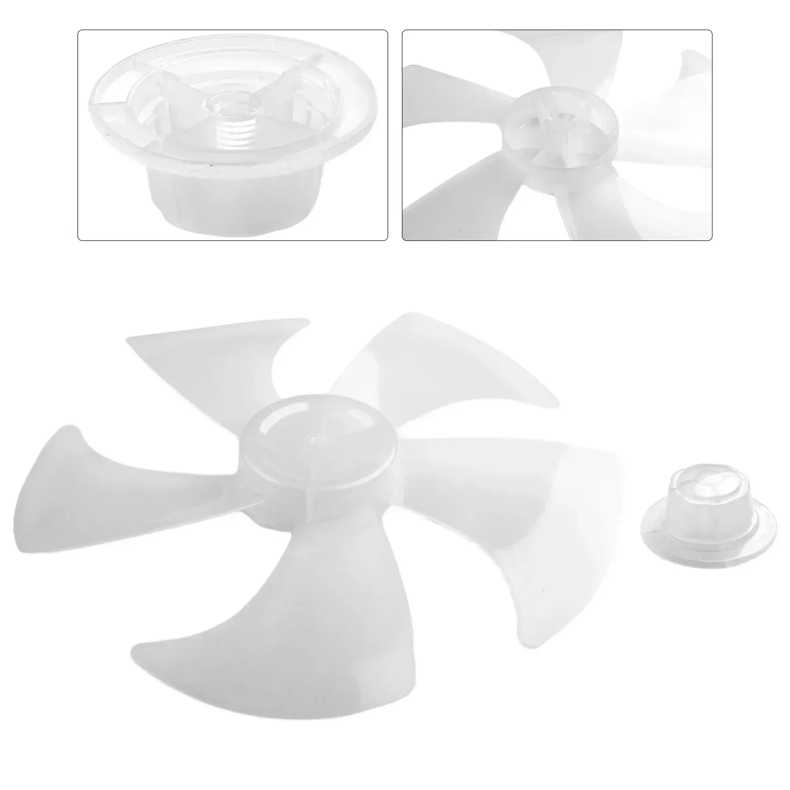 Five Leaves Fan Blade With Nut Cover  Made Of PP Plastic  Suitable For 14 Stand Fan Or Desk Fan Black And White