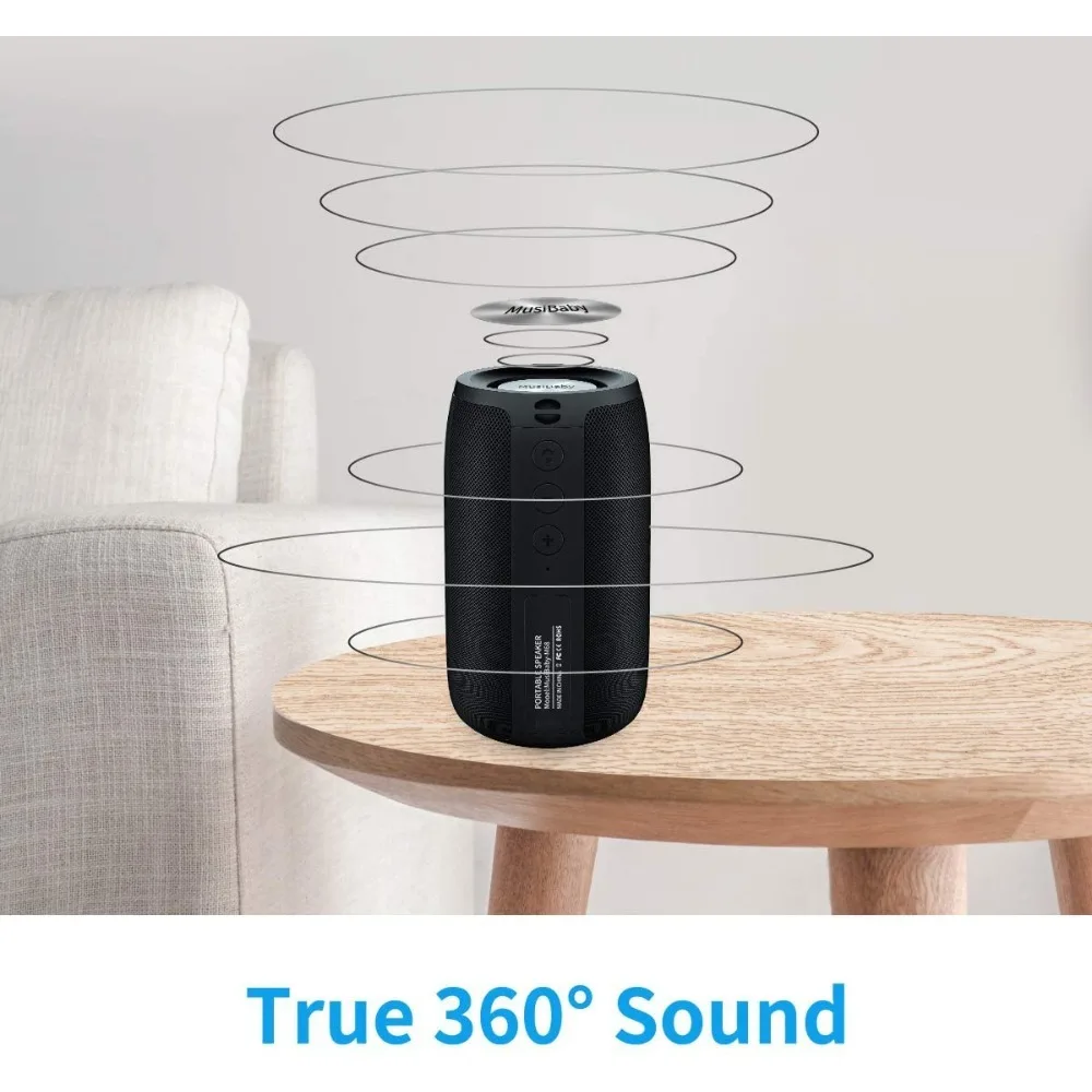 Portable Outdoor Bluetooth Speakers Waterproof Wireless Speakers,Dual Pairing,Bluetooth 5.0,Loud Stereo,Booming Bass