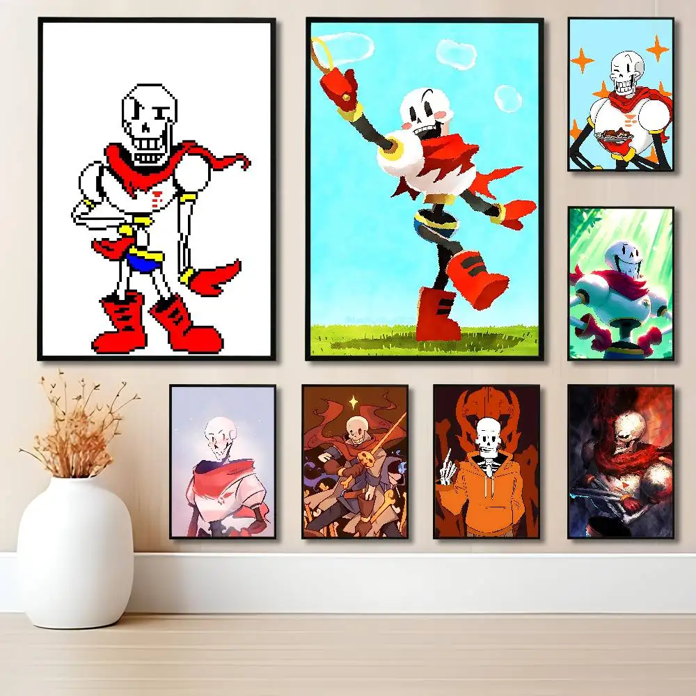 U-Undertale P-Papyrus Anime Wall Art Canvas Painting Poster For Living Room Home Decor Decoration Picture