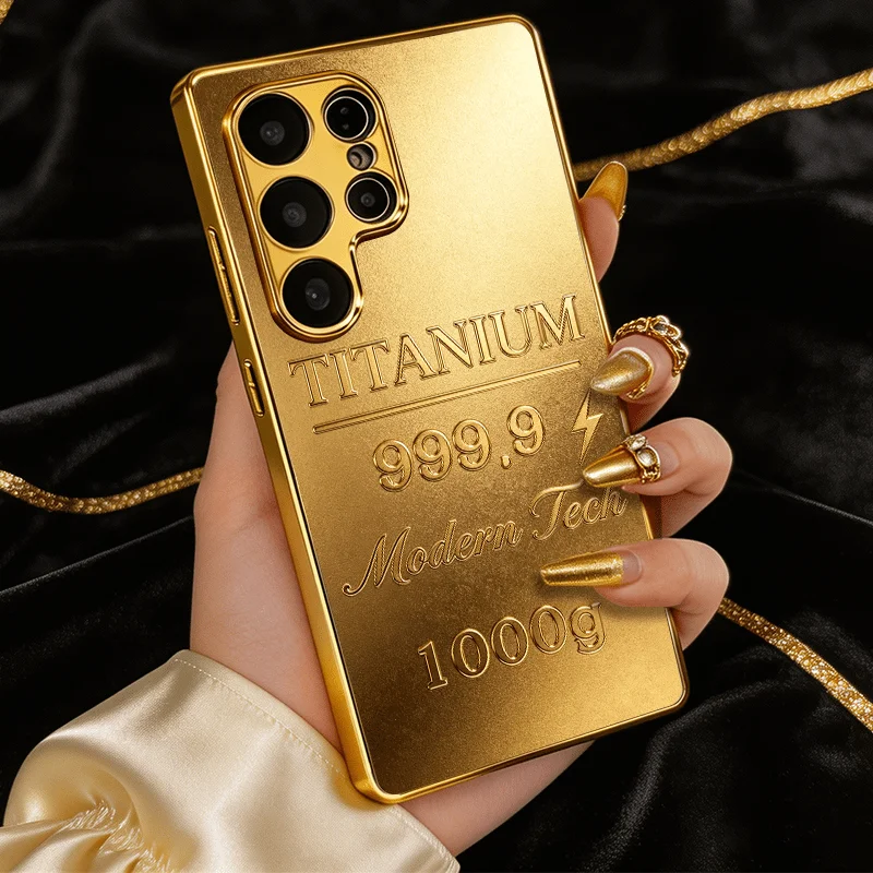 Titanium engraved pattern electroplated glass phone case  for Samsung Galaxy S26 S25 S24 S23 S22 S20 FE/Ultra/Plus drop Cover